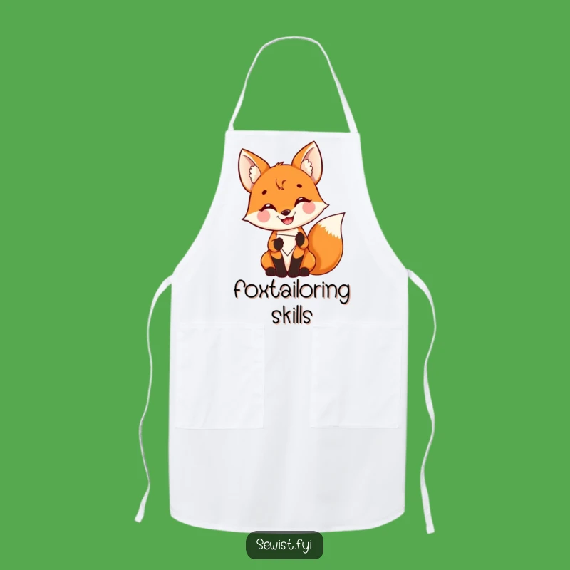 Funny Delighted Fox Apron: Kitchen Stitching Style, Hilarious Cooking Funny Gift