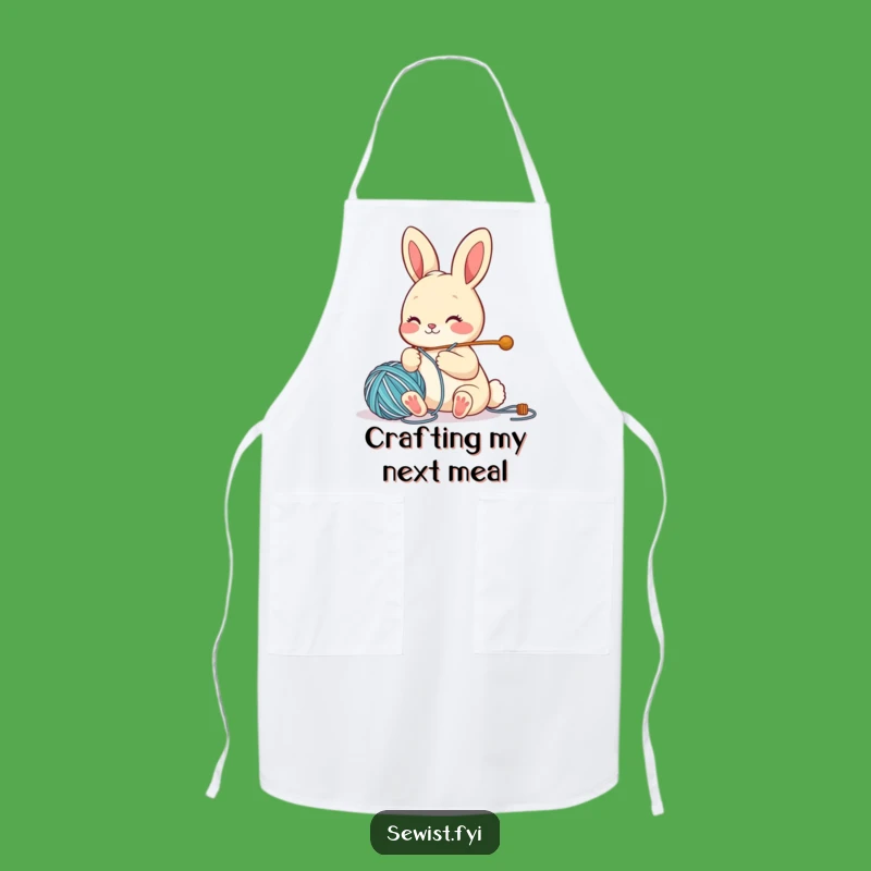 Funny Bunny Crafter Apron: Cute Character Sewing Protection, Perfect Kitchen Gift