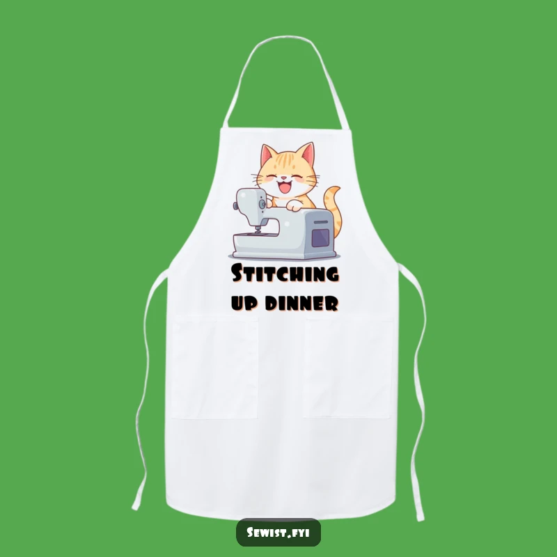 Funny Cat Sewing Apron - Humorous Gift for the Crafty Cat Lover