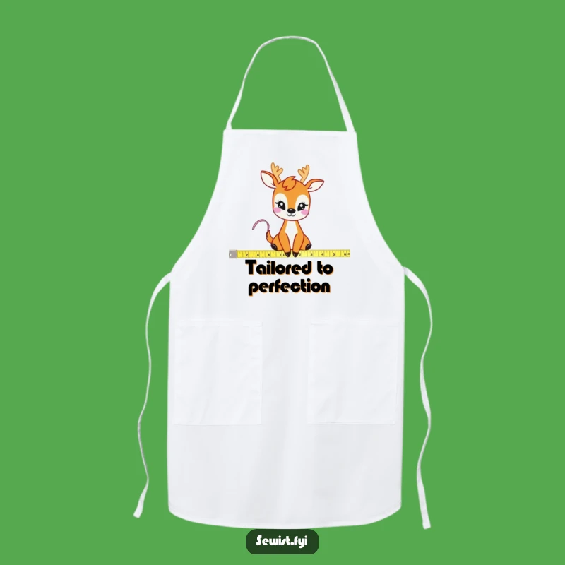 Funny Deer Measuring Tape Apron, Craft Humor Kitchen Wear, Perfect Funny Gift