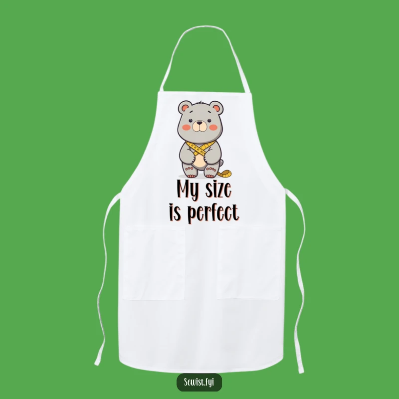Funny Determined Bear Sewing Apron: Hilarious Kitchen Wear for the Focused Creator