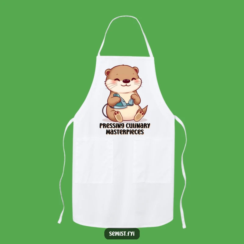 Funny Otter Ironing Apron: Keep Clean with Crafty Cheer