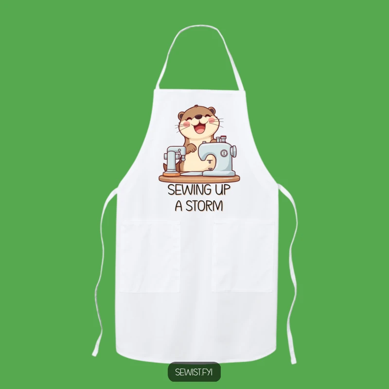 Funny Otter Sewing Apron: Protect Your Clothes, Joyful Whirring Fun
