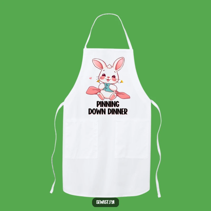 Funny Playful Bunny Apron: Kitchen Pinner Style, Hilarious Cooking Funny Gift
