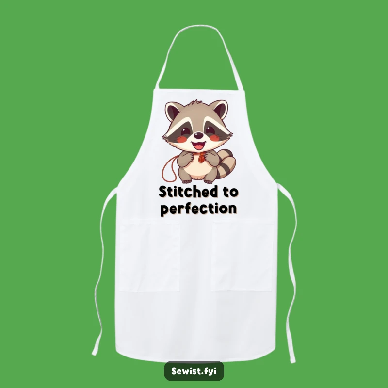 Funny Raccoon Sewing Apron: Delighted Crafter Kitchen & Craft Wear, Gift