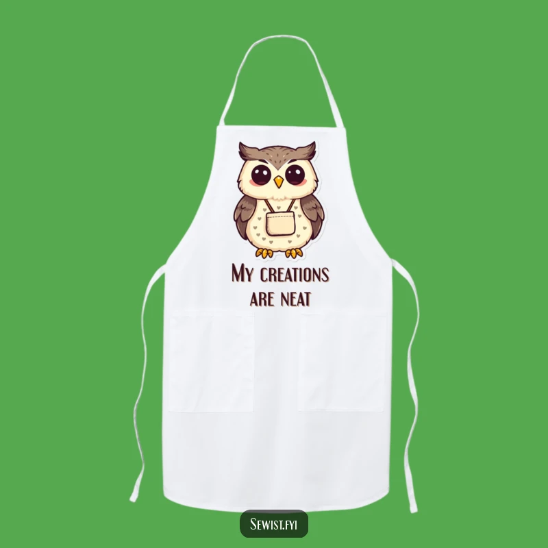 Funny Proud Owl Sewing Apron: Hilarious Wear for Accomplished Makers