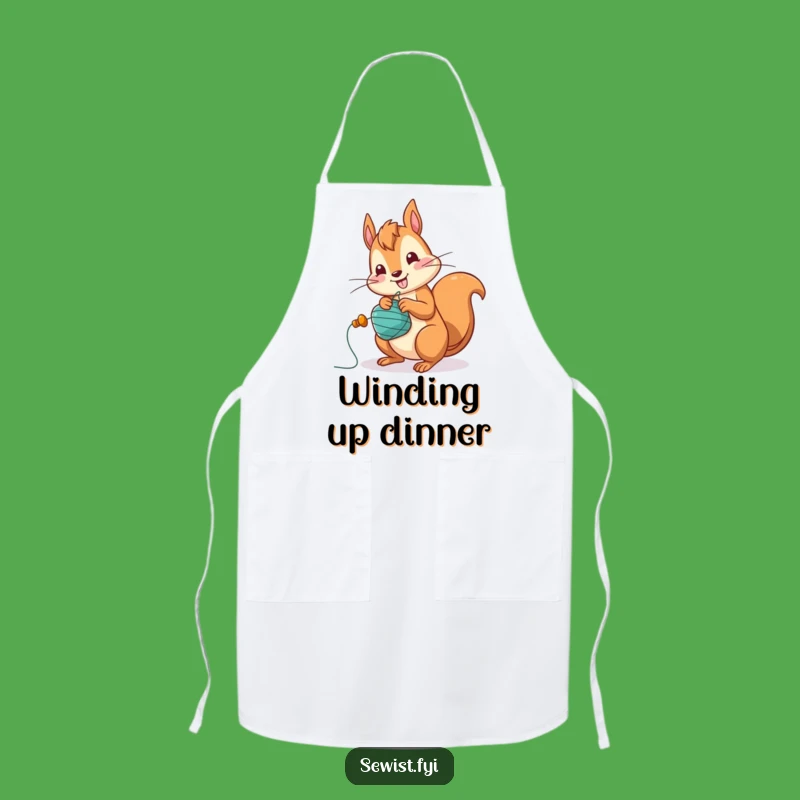Funny Squirrel Bobbin Winding Apron - Hilarious Protection for Fast Crafters!