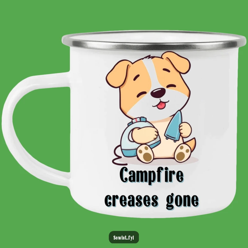 Funny Dog Ironing Seam Camping Mug, Durable Domestic Humor Cup, Ideal Funny Outdoor Gift