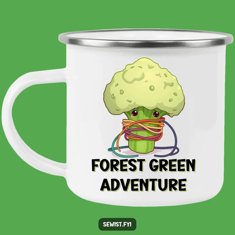 Funny Camping Mug: Clumsy Broccoli Thread, Hilarious Outdoor Companion