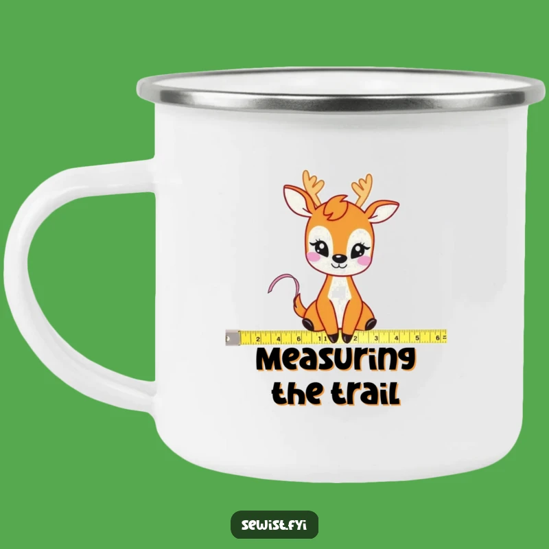 Funny Deer Measuring Tape Camping Mug, Durable Craft Humor Cup, Ideal Funny Outdoor Gift