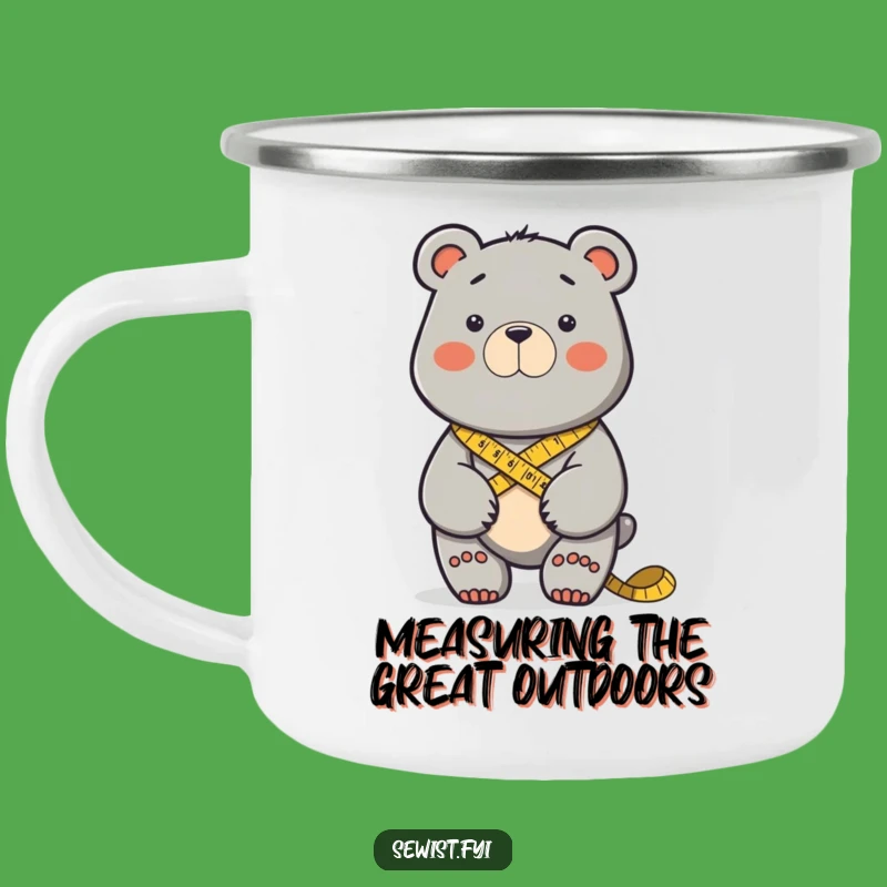 Funny Determined Bear Sewing Camping Mug: Hilarious Drinkware for Trailside Creations
