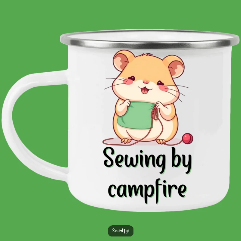 Funny Hamster Campfire Sewing Mug: Durable Outdoor Humor Mug, Hilarious Craft Gift