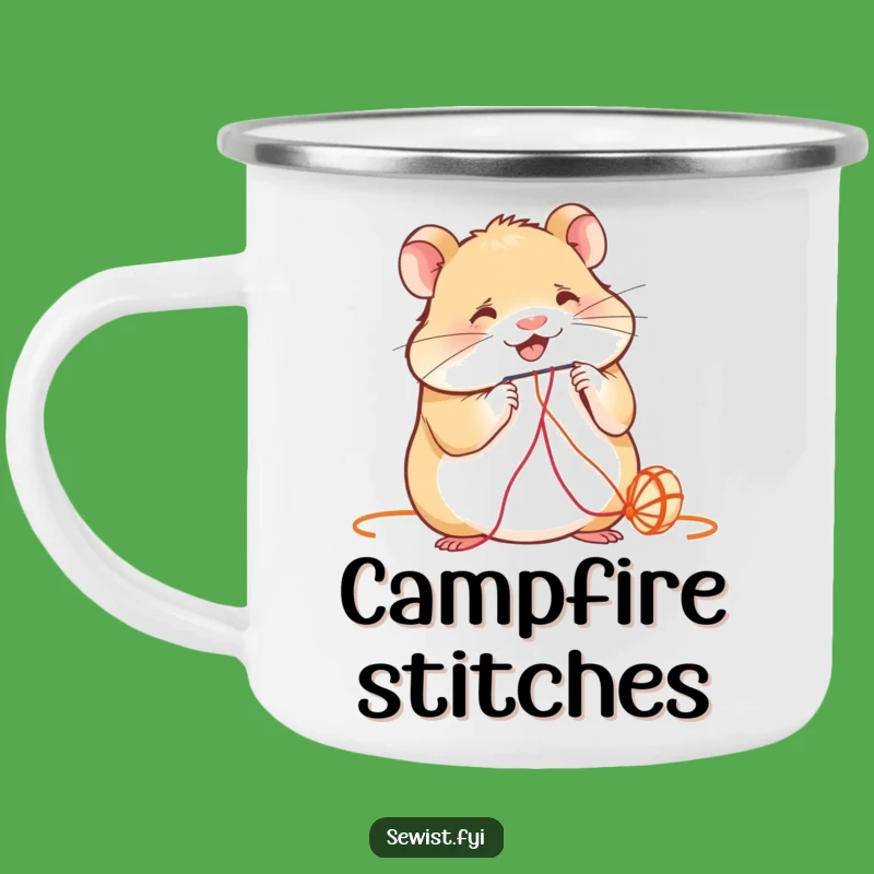 Funny Hamster Camping Mug: Tiny Tailor Adventure Sip, Rugged Comical Gift, Great Outdoors Funny Gift