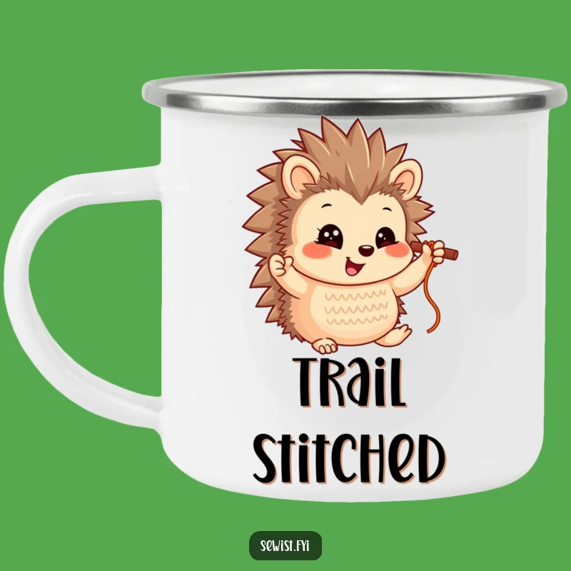 Funny Hedgehog Stitch Camping Mug - Hilarious Outdoor Craft Celebration!