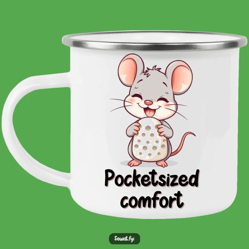 Funny Mouse Crafter Camping Mug: Delighted Outdoor Sewing Buddy, Gift