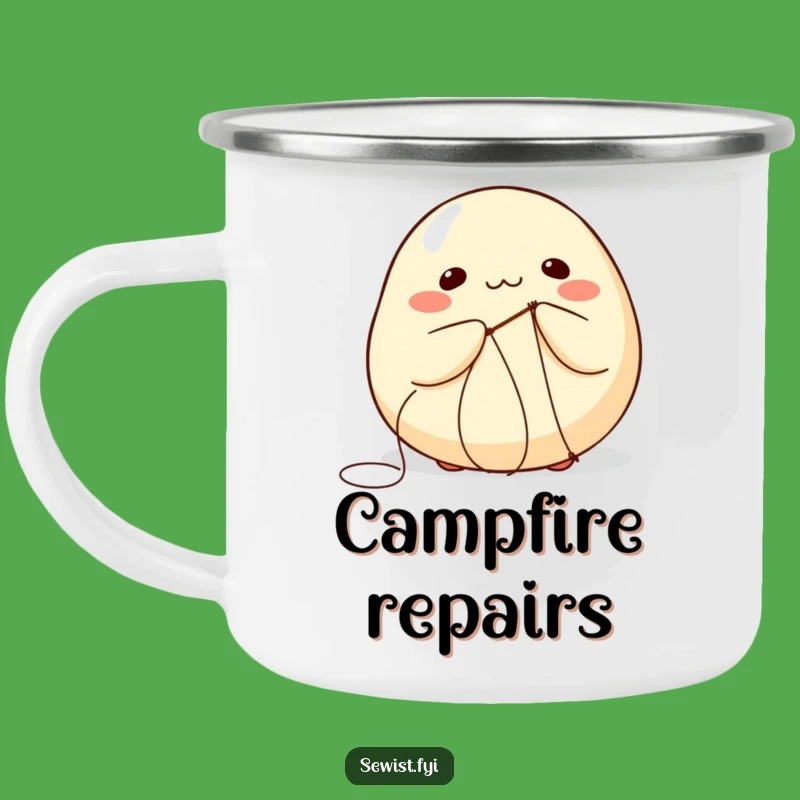 Funny Self-Stitching Dumpling Camping Mug: Enjoy Foodie Humor Outdoors!