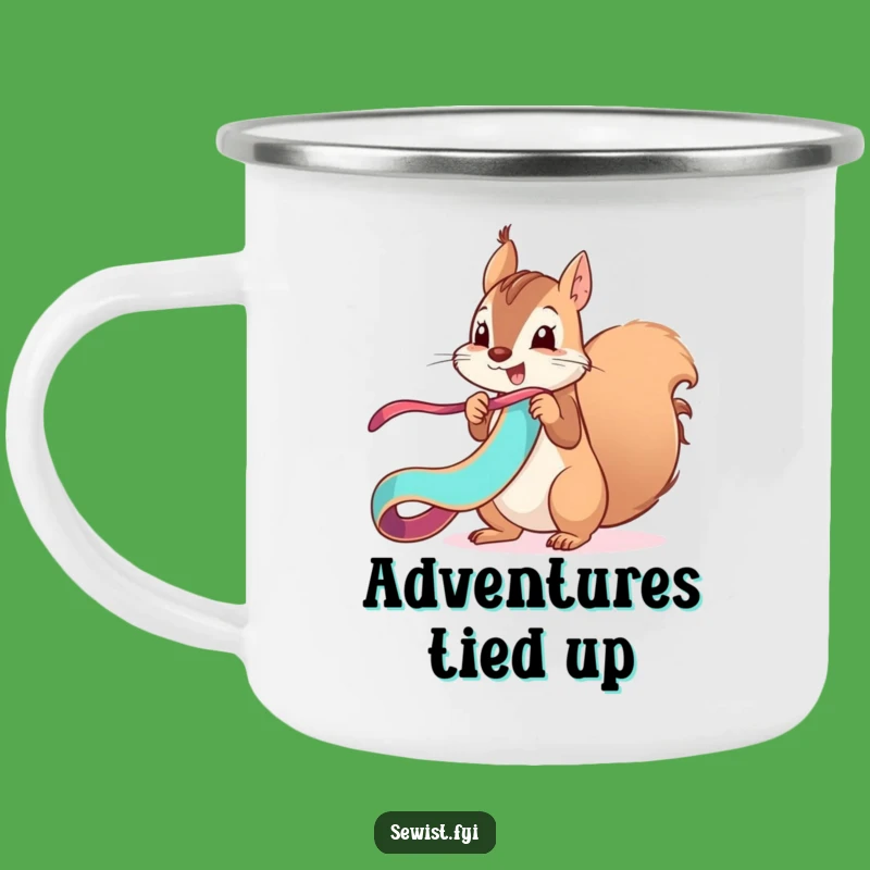 Funny Squirrel Campfire Ribbon Mug: Durable Outdoor Humor Mug, Hilarious Fun Gift