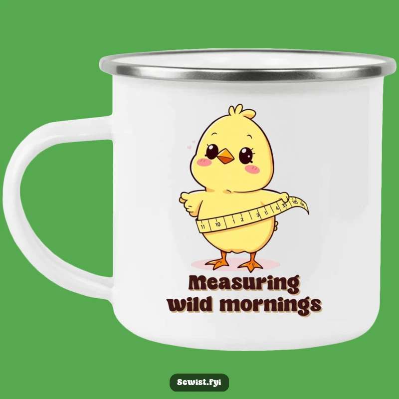 Funny Chick Measuring Fabric Camping Mug: Your Hilarious Companion for Outdoor Adventures
