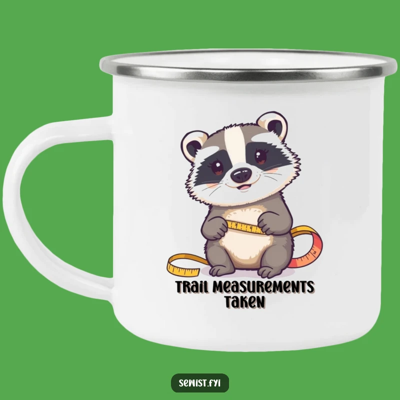 Funny Badger Sewing Camping Mug: Determined Critter's Outdoor Precision, Gift