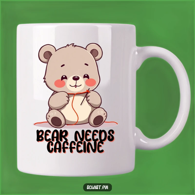 Funny Bear Sewing Mug: Hilarious Crafter Gift