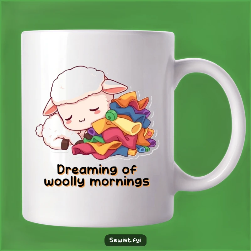 Funny Sleepy Sheep Mug: A Cozy Crafter's Naptime Gift