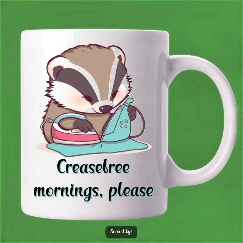 Funny Badger Ironing Mug - Perfect Gift for Crafty Friends