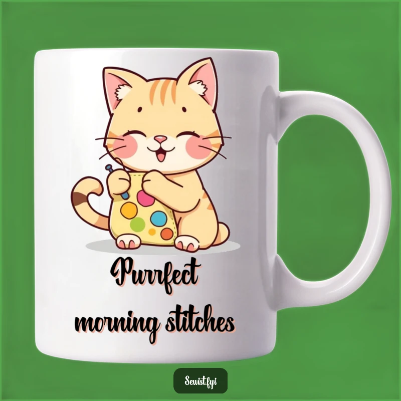 Funny Cat Crafter Mug: Adorable Stitching Fun Gift for Artisans