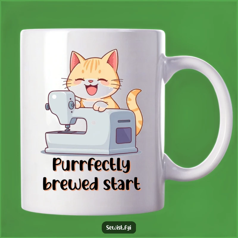 Funny Cat Sewing Mug - Hilarious Gift for Crafters and Cat Lovers