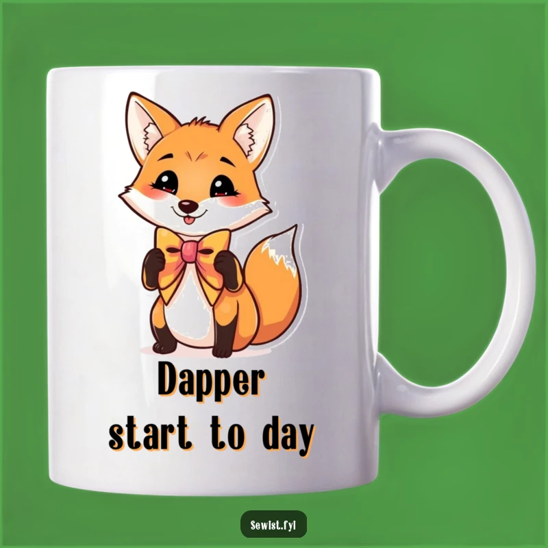 Funny Charming Fox Bow Tie Mug - Elegant and Hilarious Gift for Dapper Friends