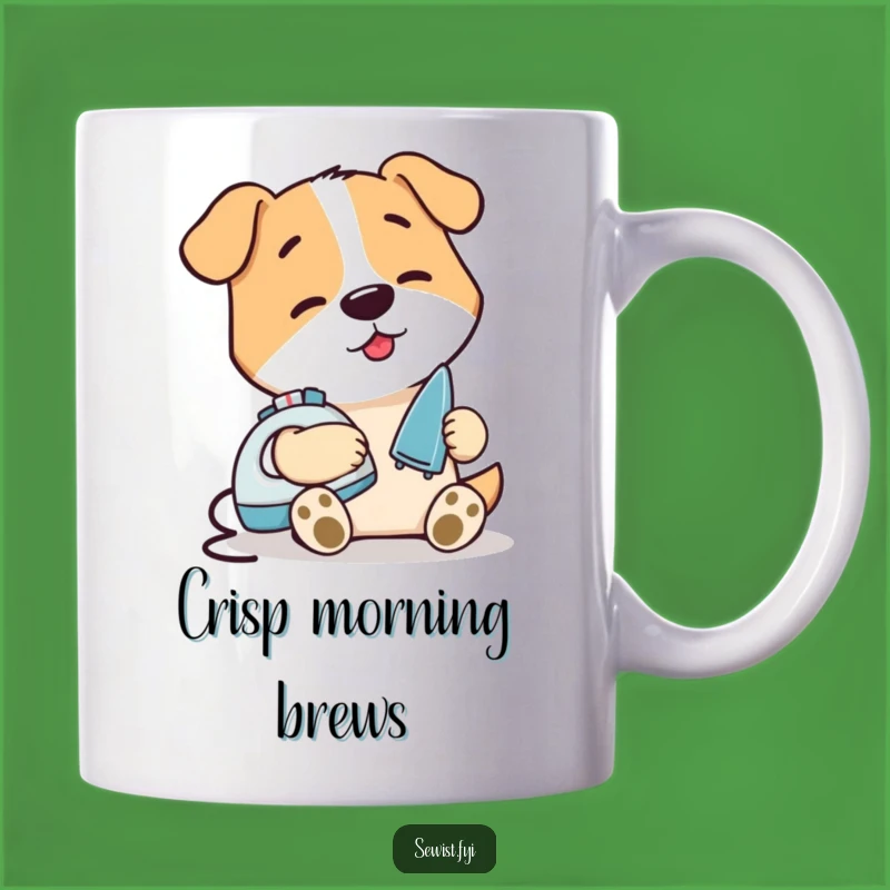 Funny Dog Ironing Seam Mug, Domestic Humor, Perfect Funny Gift for Neat Freaks