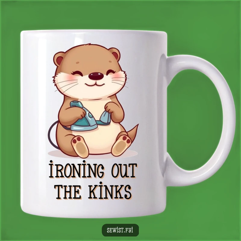 Funny Otter Ironing Mug: A Content Crafter's Joyful Gift for Sewists