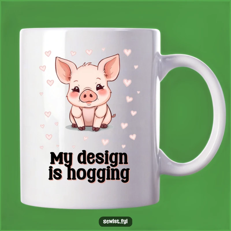 Funny Piglet Chalk Art Mug: Adorable Farm Animal Designer Gift