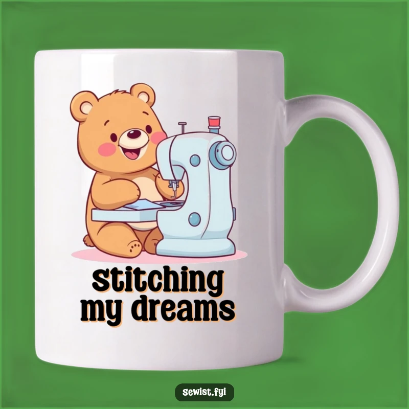 Funny Happy Bear Sewing Mug: Expert Tailor Bears, Perfect Funny Gift for Crafters