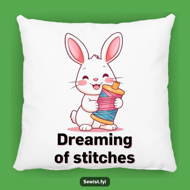Funny Rabbit Pillow: Cozy Stitcher Rabbit, Soft & Hilarious Decor Gift!