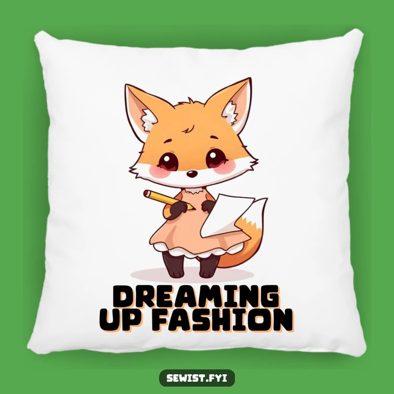 Funny Fox Fashion Pillow: Cozy Comfort, Artist Sketching Decor, Perfect Gift