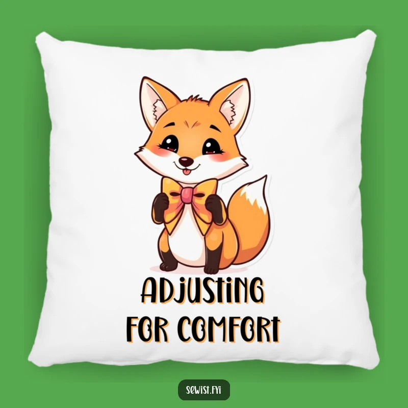 Funny Fox Bow Tie Pillow - Comfy and Hilarious Gift for the Stylish