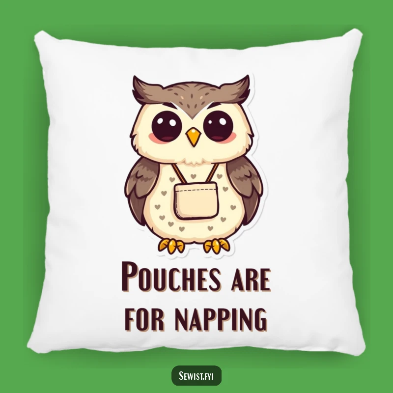 Funny Proud Owl Sewing Pillow: Cozy and Humorous Accent for Crafters