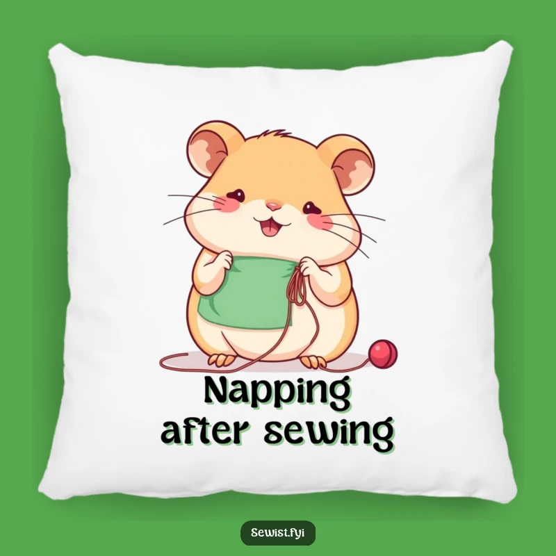 Funny Hamster Sewing Pillow: Cozy Craft Decor, Hilarious Gift Idea