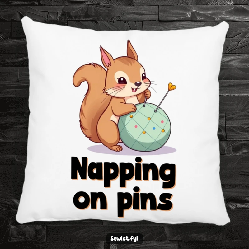 Funny Pillow: A proud squirrel is focused on pinning a dart, bringing soft comfort and a winning spirit.