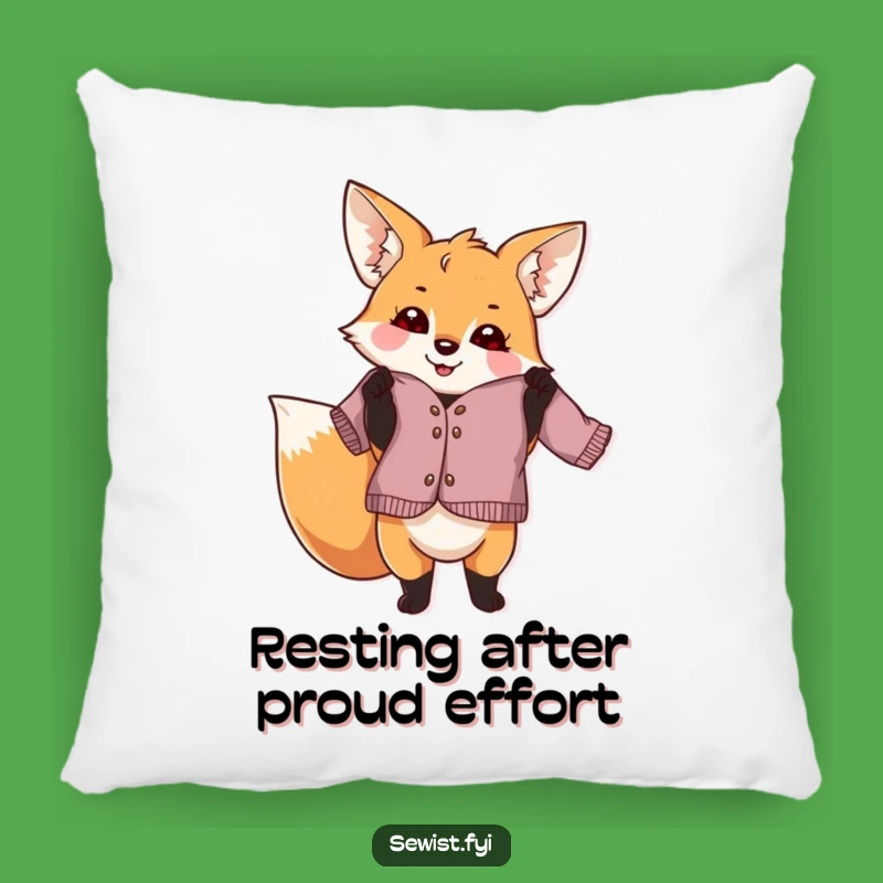 Funny Fox Dressmaker Pillow: Cozy Comfort with a Proud Design