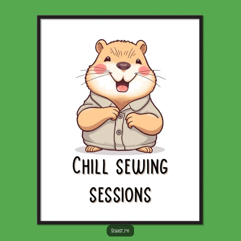 Funny Capybara Digital Art Print: Instant Calm for Your Space