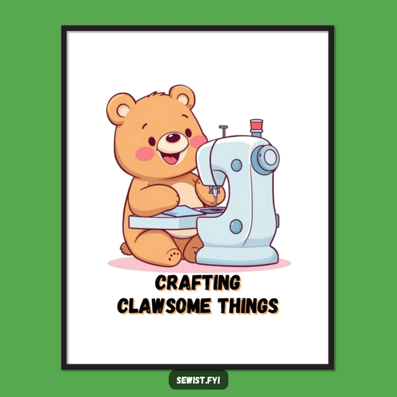 Funny Happy Bear Digital Art: Instant Crafting Joy Decor, Downloadable Funny Gift