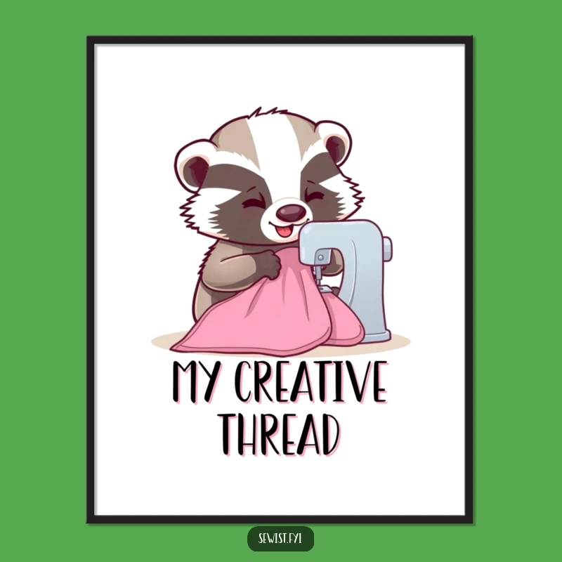 Funny Badger Digital Art Print: Instant Whimsy for Your Walls