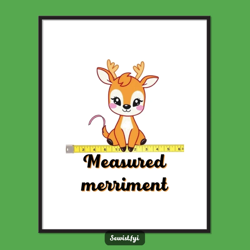 Funny Deer Measuring Tape Digital Art, Craft Humor Download, Instant Funny Gift