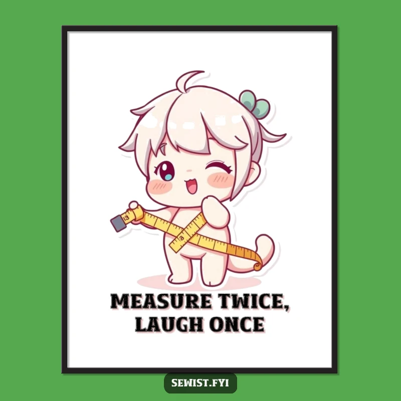 Funny Measuring Tape Digital Print - Playful Wall Art for Sewists