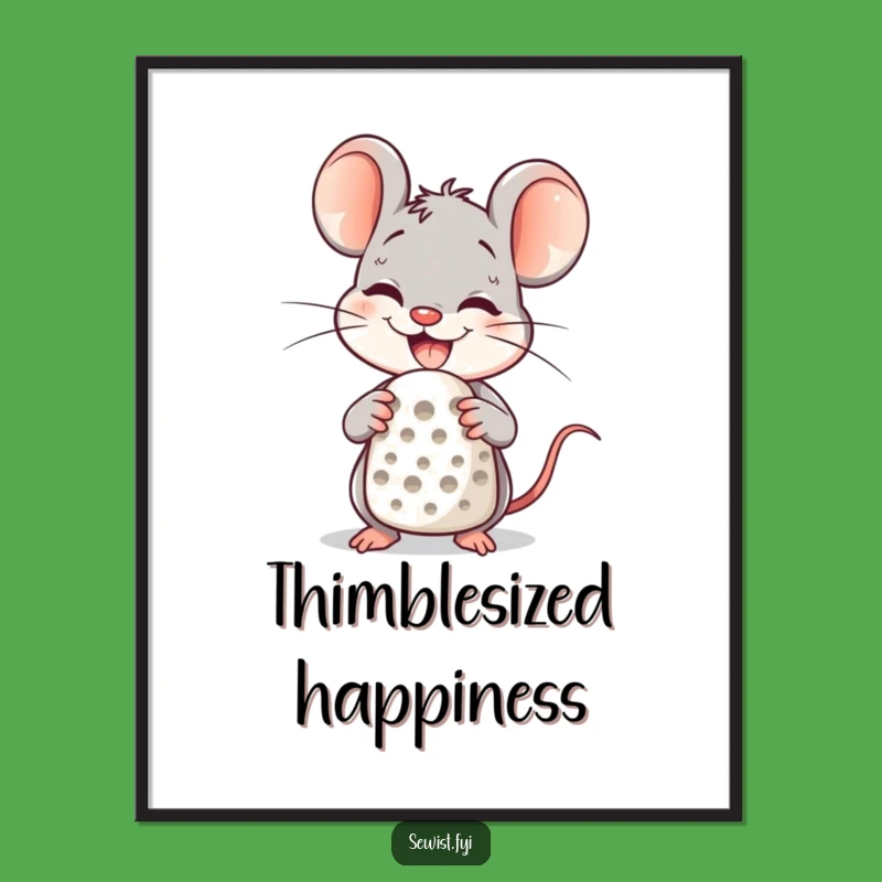 Funny Mouse Crafter Digital Print: Delighted Art for Walls, Perfect Decor Gift