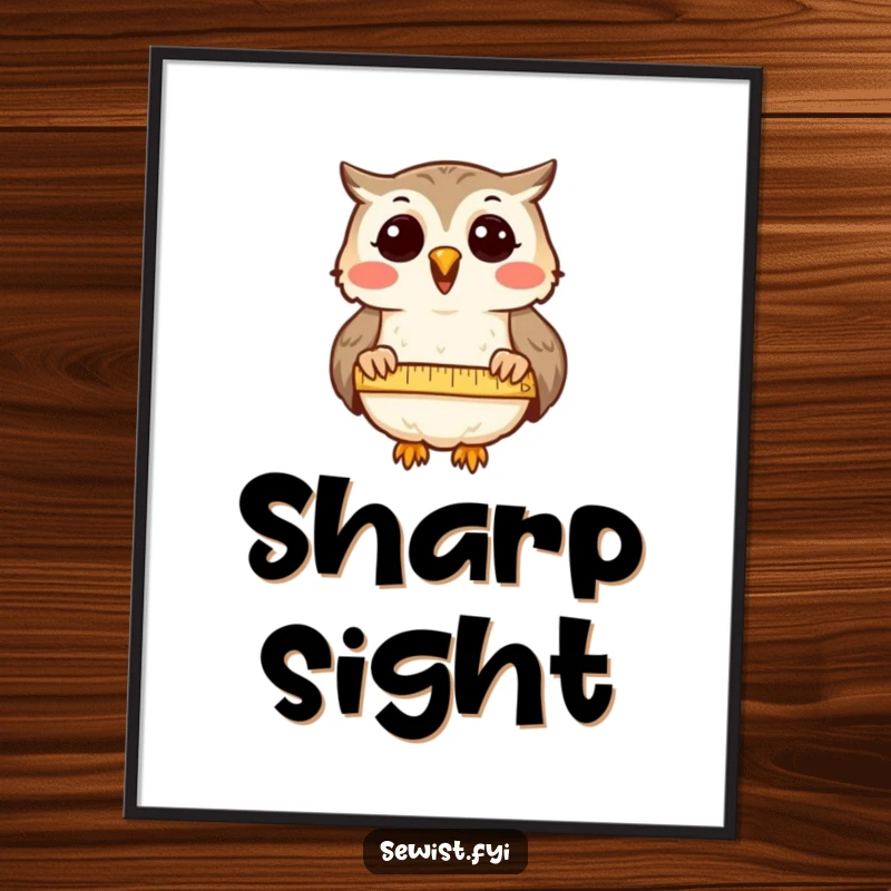 Funny Digital Art: A delighted owl measures cloth with a tape, a humorous depiction of precision for download.