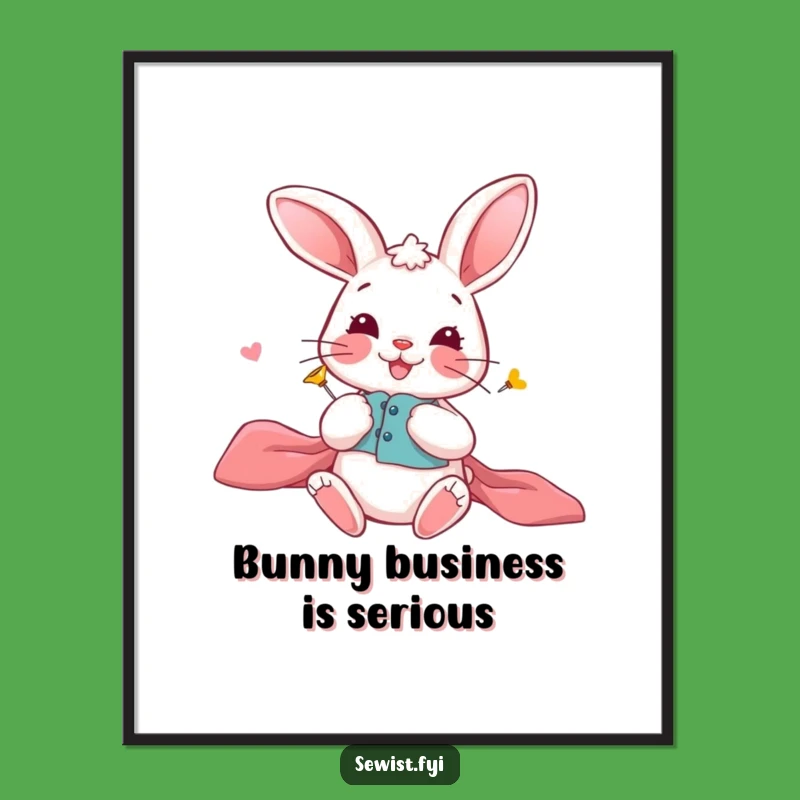 Funny Playful Bunny Digital Art: Instant Crafting Precision Decor, Downloadable Funny Gift