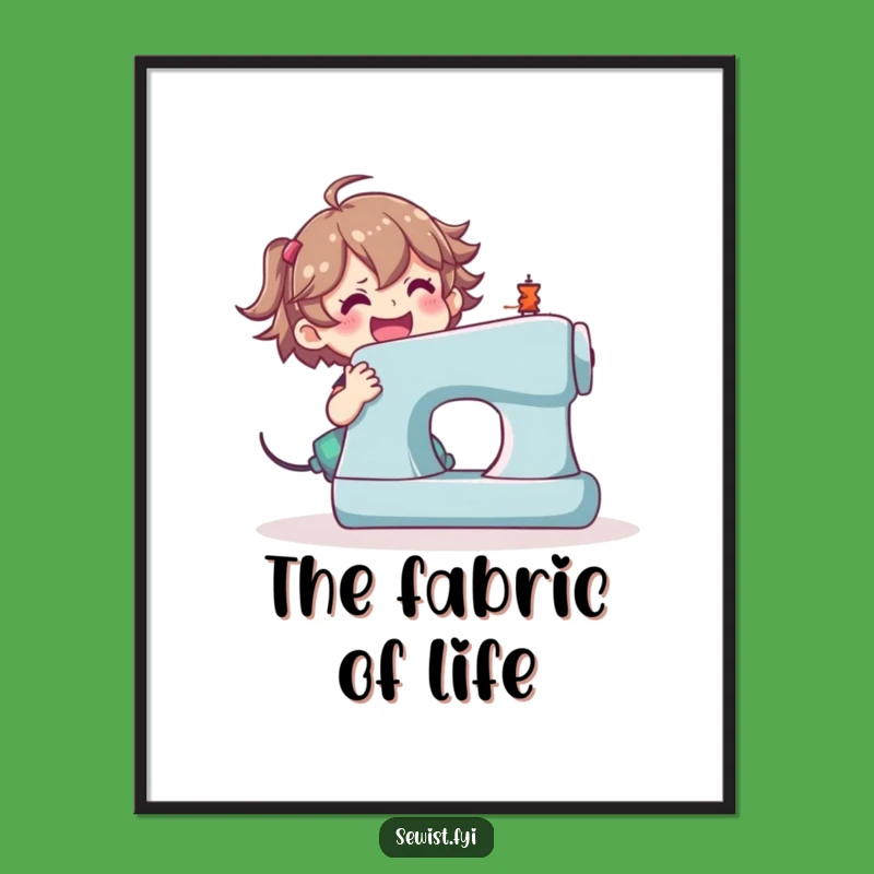 Funny Sewing Machine Digital Print: Enthusiastic Art, Buy Funny Gift!