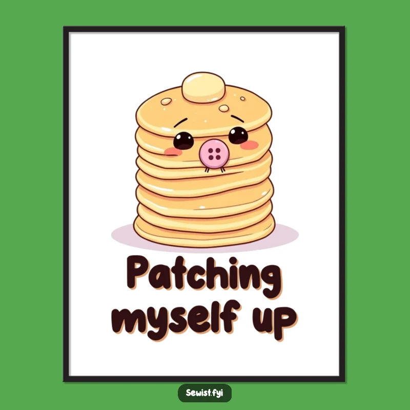 Funny Pancake Sewing Digital Art: Hilarious Printable Decor For Your Space